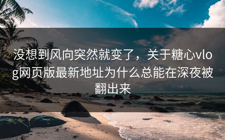 没想到风向突然就变了，关于糖心vlog网页版最新地址为什么总能在深夜被翻出来