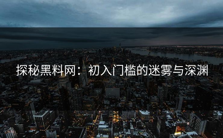 探秘黑料网：初入门槛的迷雾与深渊